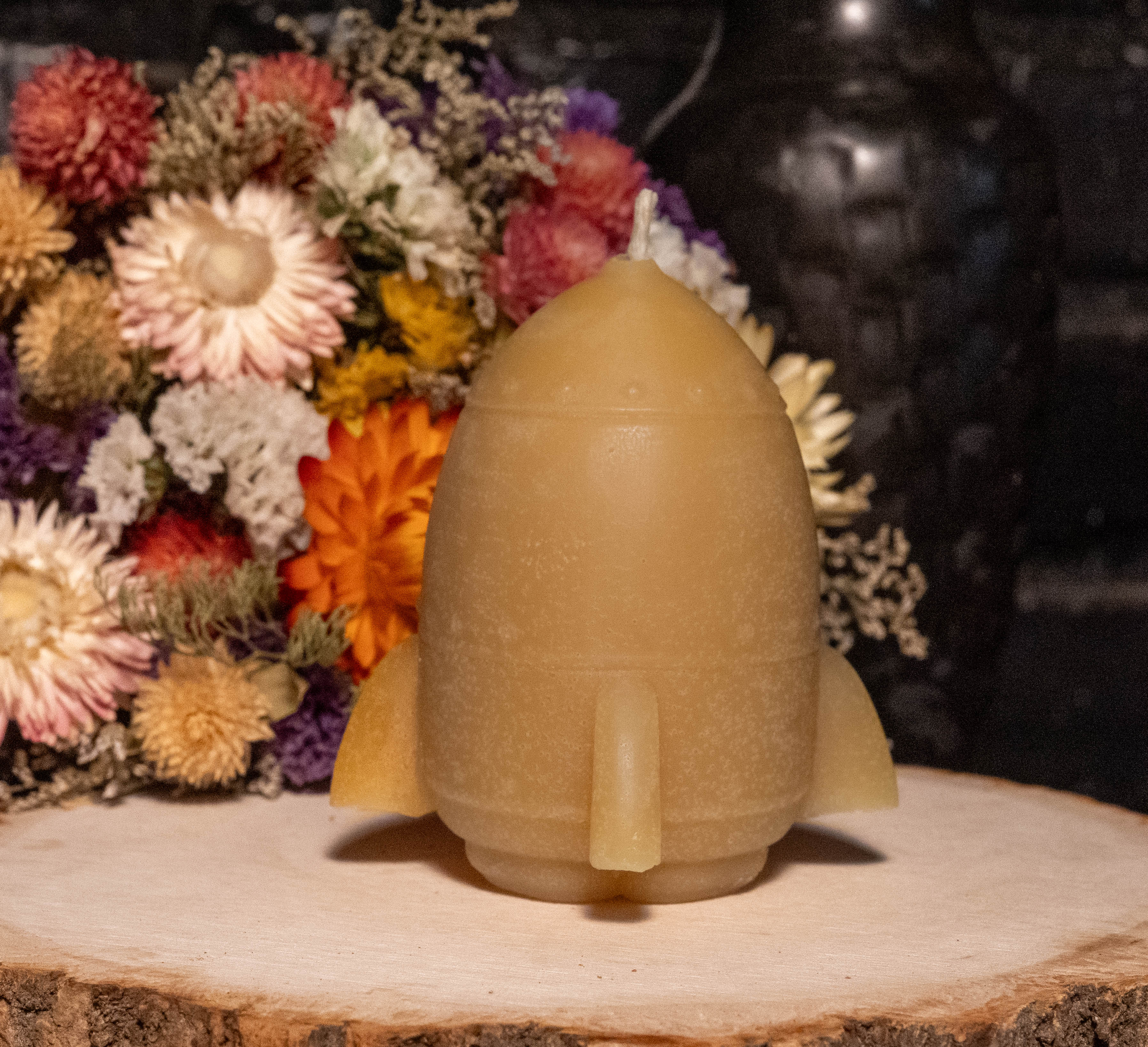 Space Shuttle Beeswax Candle: Hand-Poured Rocket Sculpture, Space Lover Gift